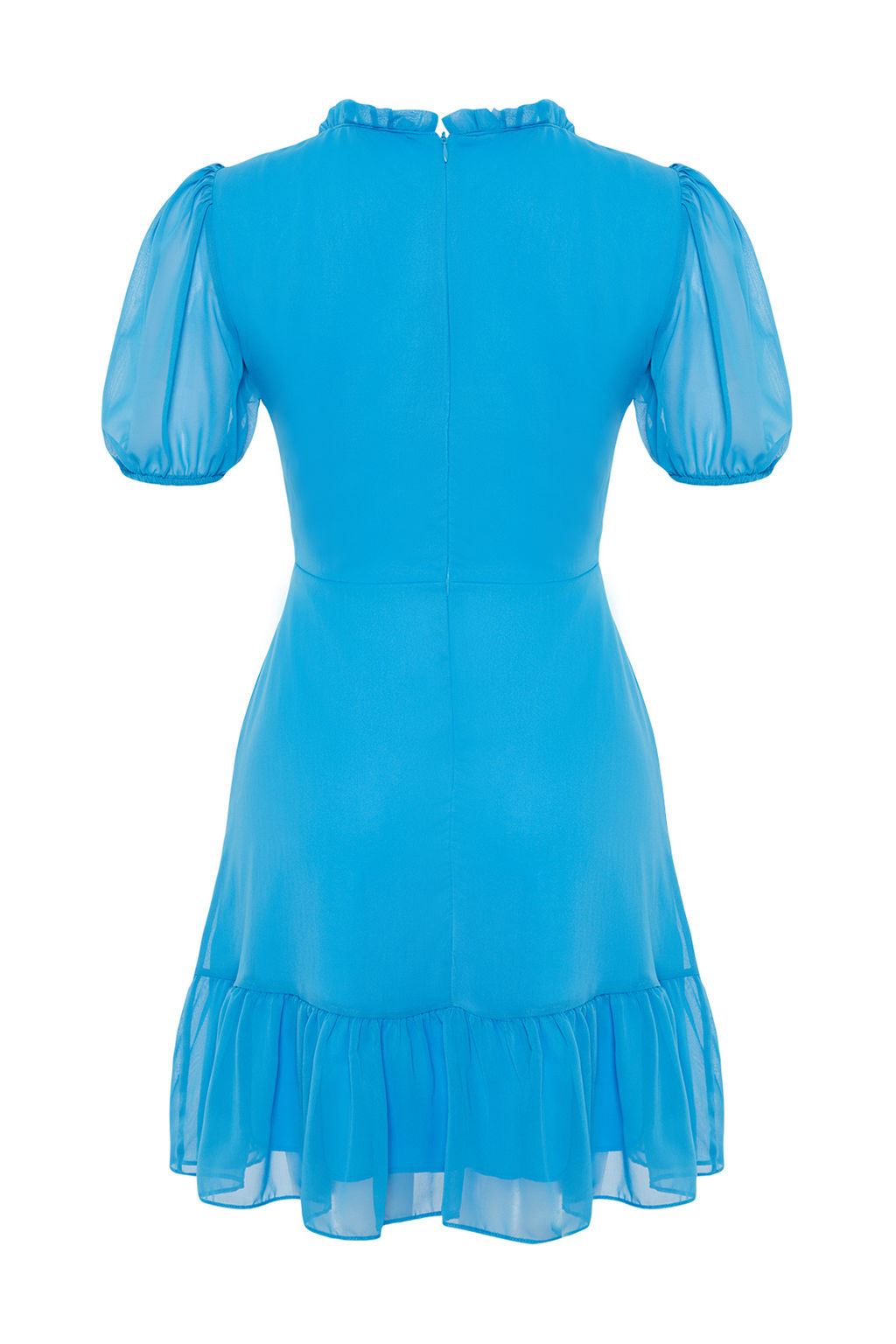 TRENDYOLMILLA Siyah A-Kesim Volanl? Sifon Astarl? Dokuma Dokuma Elbise TWOSS23EL00520 фото 16