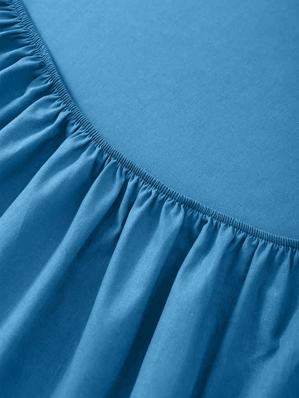 Простыня на резинке из поплина гладкокрашеного - Небесно-голубой 180х200х25