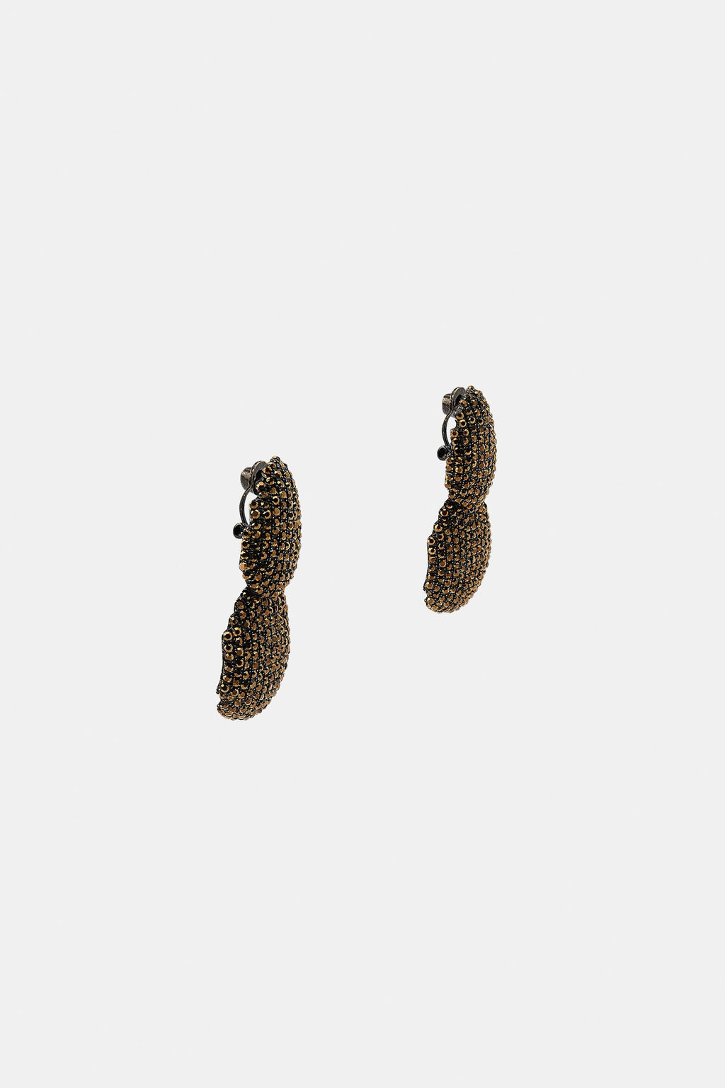 DOUBLE RHINESTONE EARRINGS - Zara фото 3