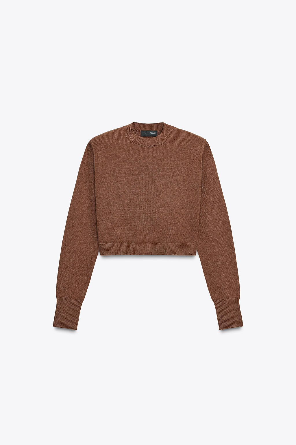 CROPPED KNIT SWEATER WITH SHOULDER PADS