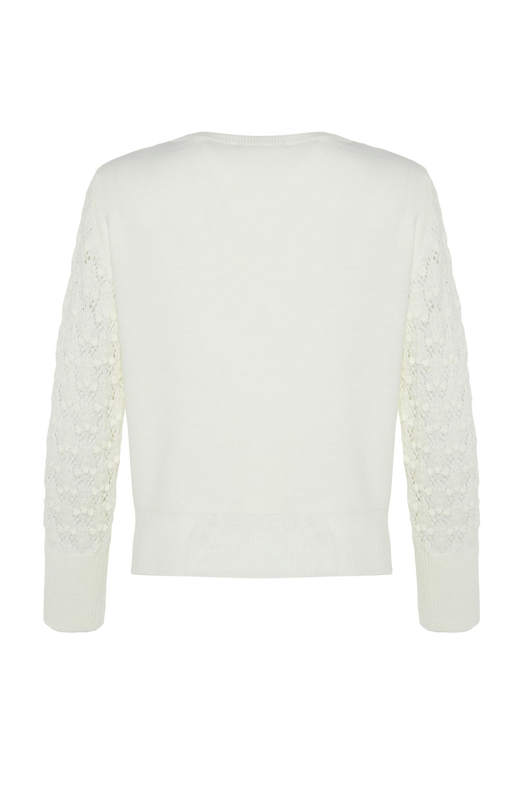 Ekru Basic Ajurlu/Delikli Triko Kazak TWOAW22KZ1422 - Trendyolmilla фото 8