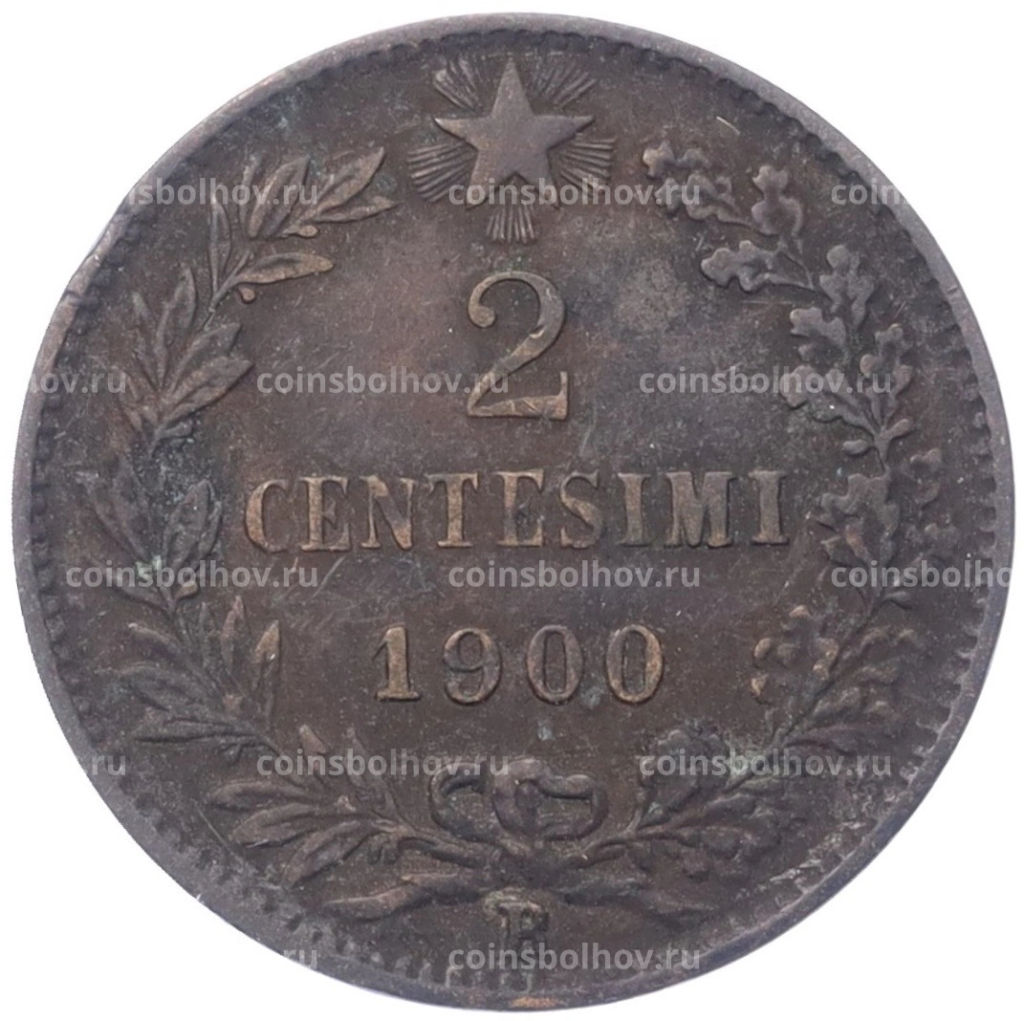 Монета 2 чентезимо 1900 года Италия