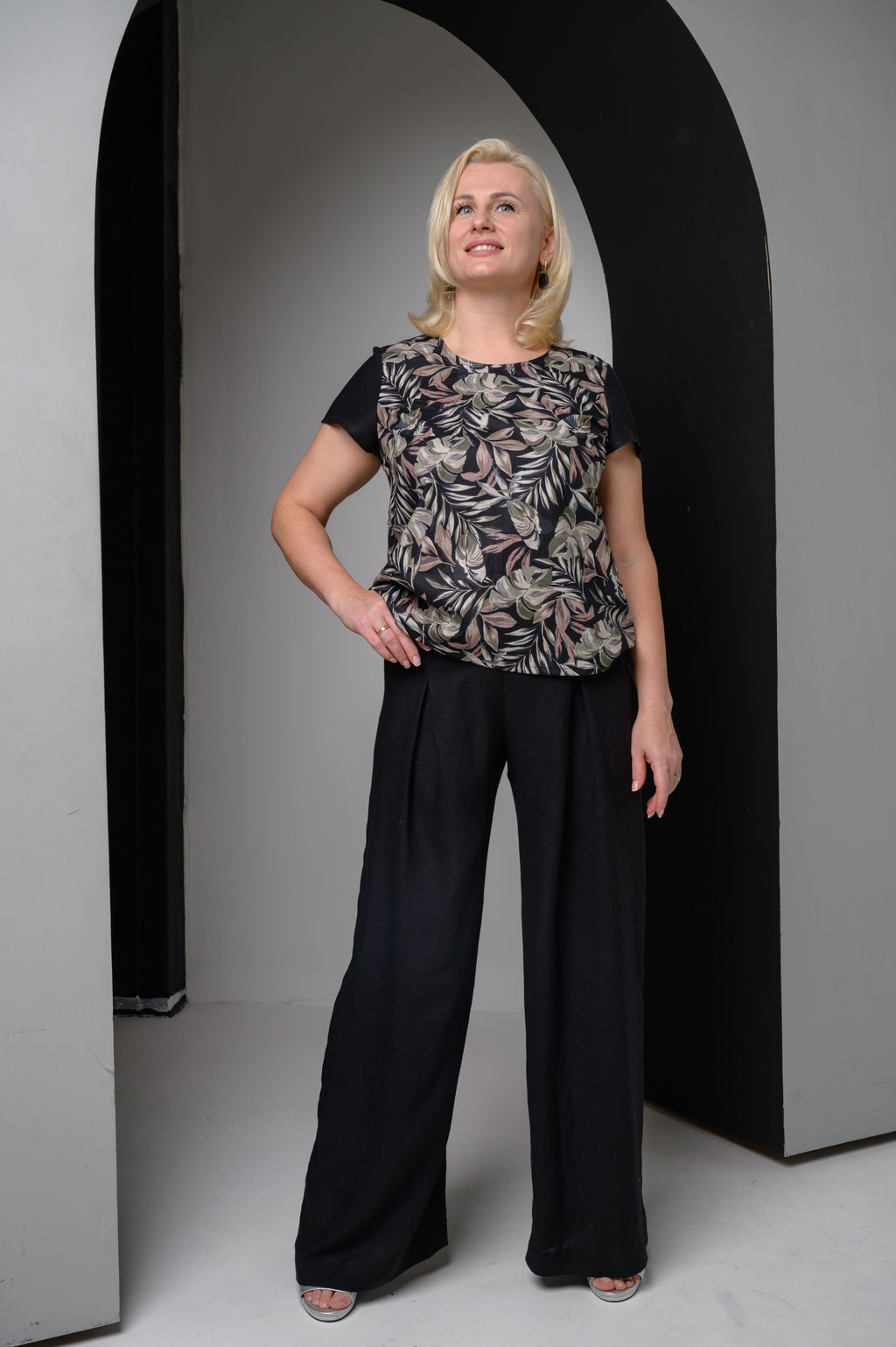 100% ХЛОПОК блуза прямого силуэта - Новый лен фото 4