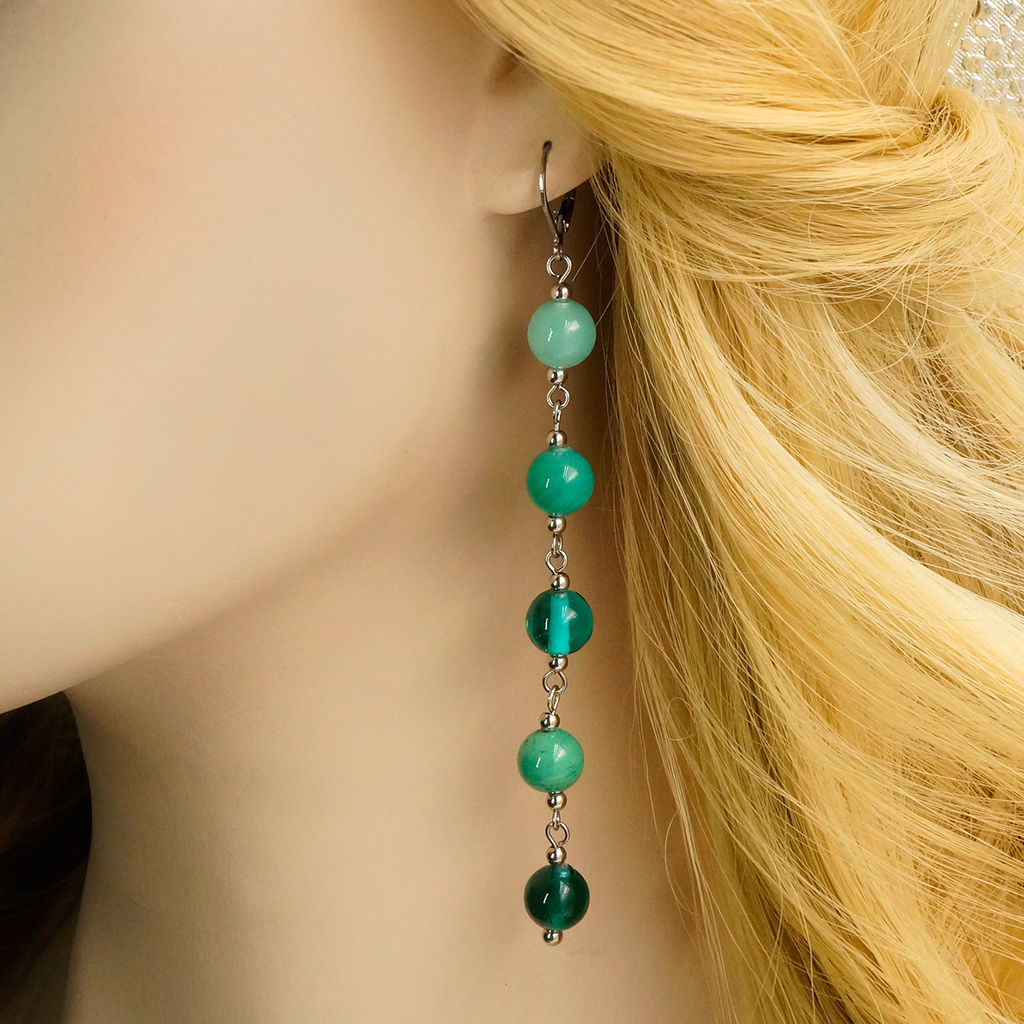 Серьги из муранского стекла LS3247/бирюзовый