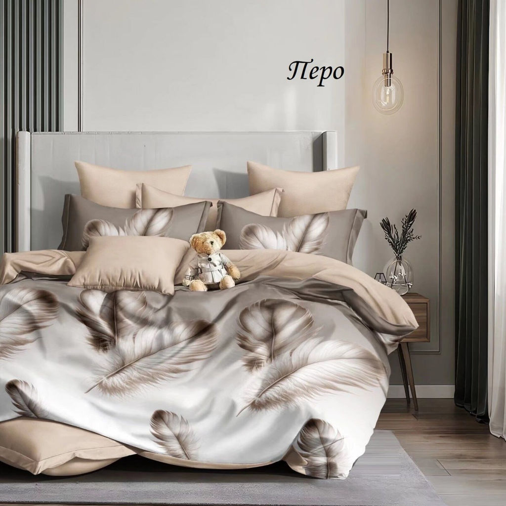 Комплект постельного белья Перо, САТИН ЭЛИТ семейный