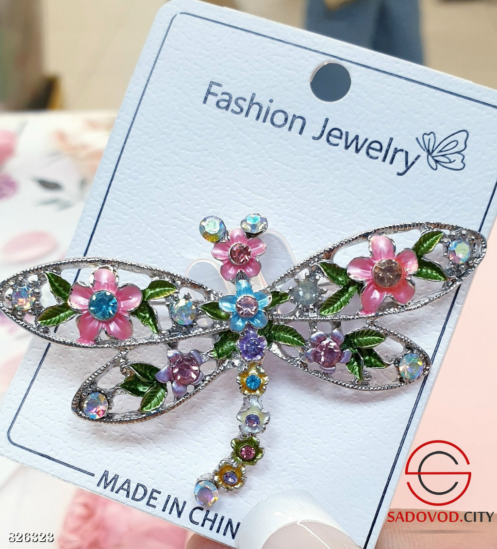 Брошь женская со стразами