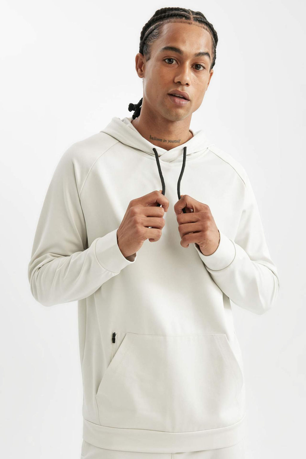 DeFactoFit Standart Fit Kapusonlu Cepli Skuba Dalg?c Kumas Sporcu Sweatshirt  фото 2