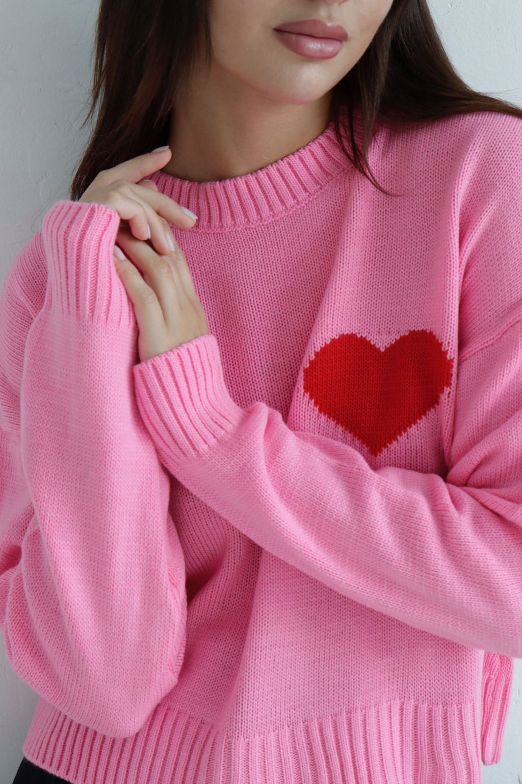 Джемпер Сердце розовый из хлопка - Martichelli фото 5