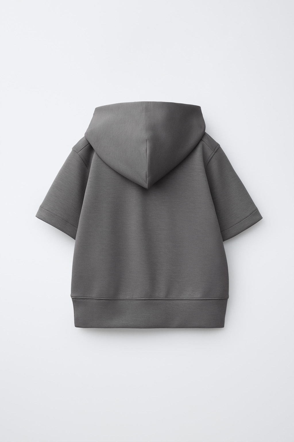 SUDADERA CAPUCHA MANGA CORTA SPORTY CON MODAL / Gris antracita - Zara фото 2