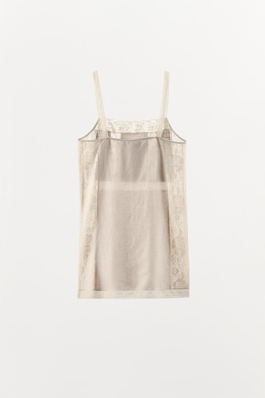 PLEATED LACE STRAPPY DRESS - Zara фото 8