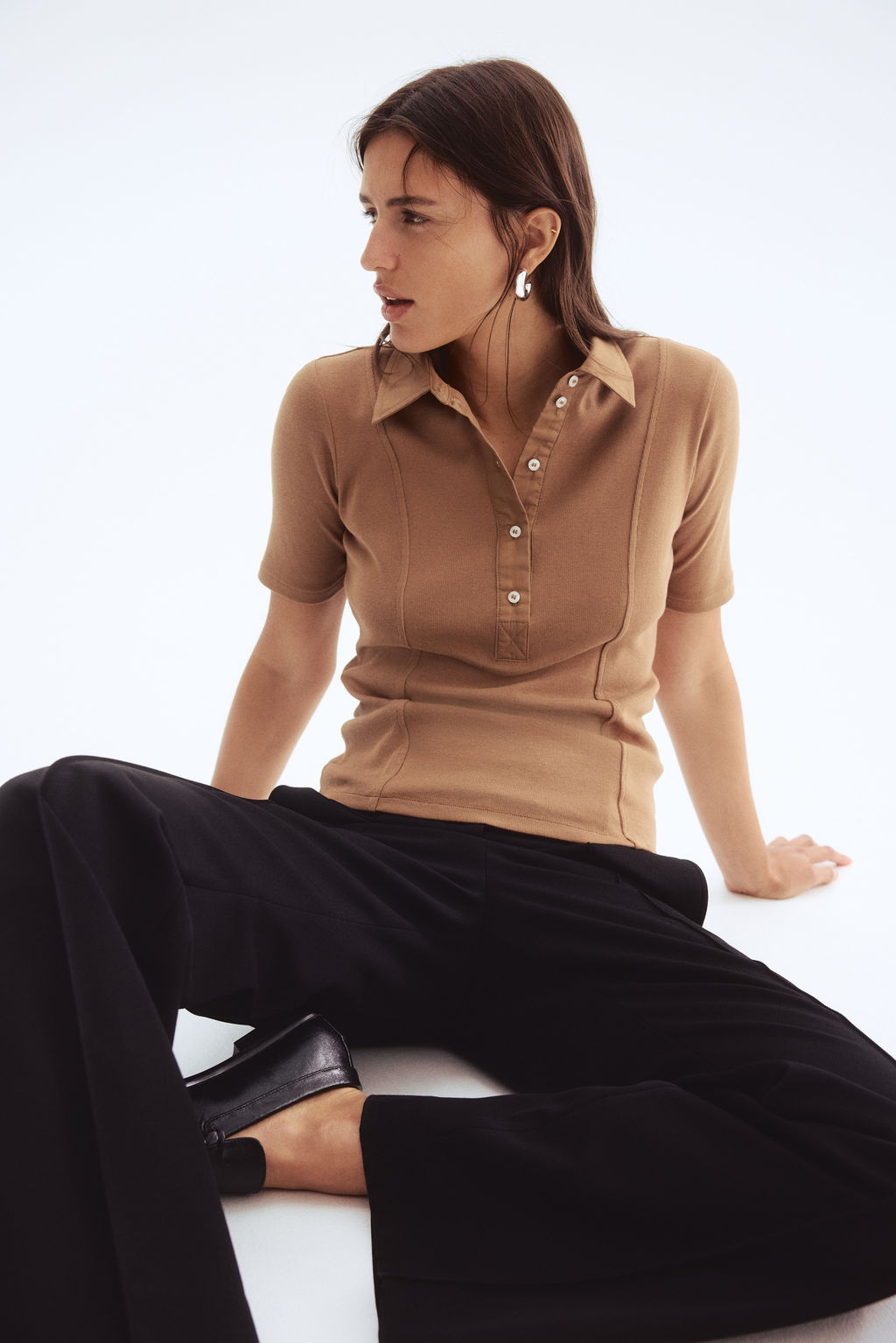 Top con cuello camisero - H&m фото 4
