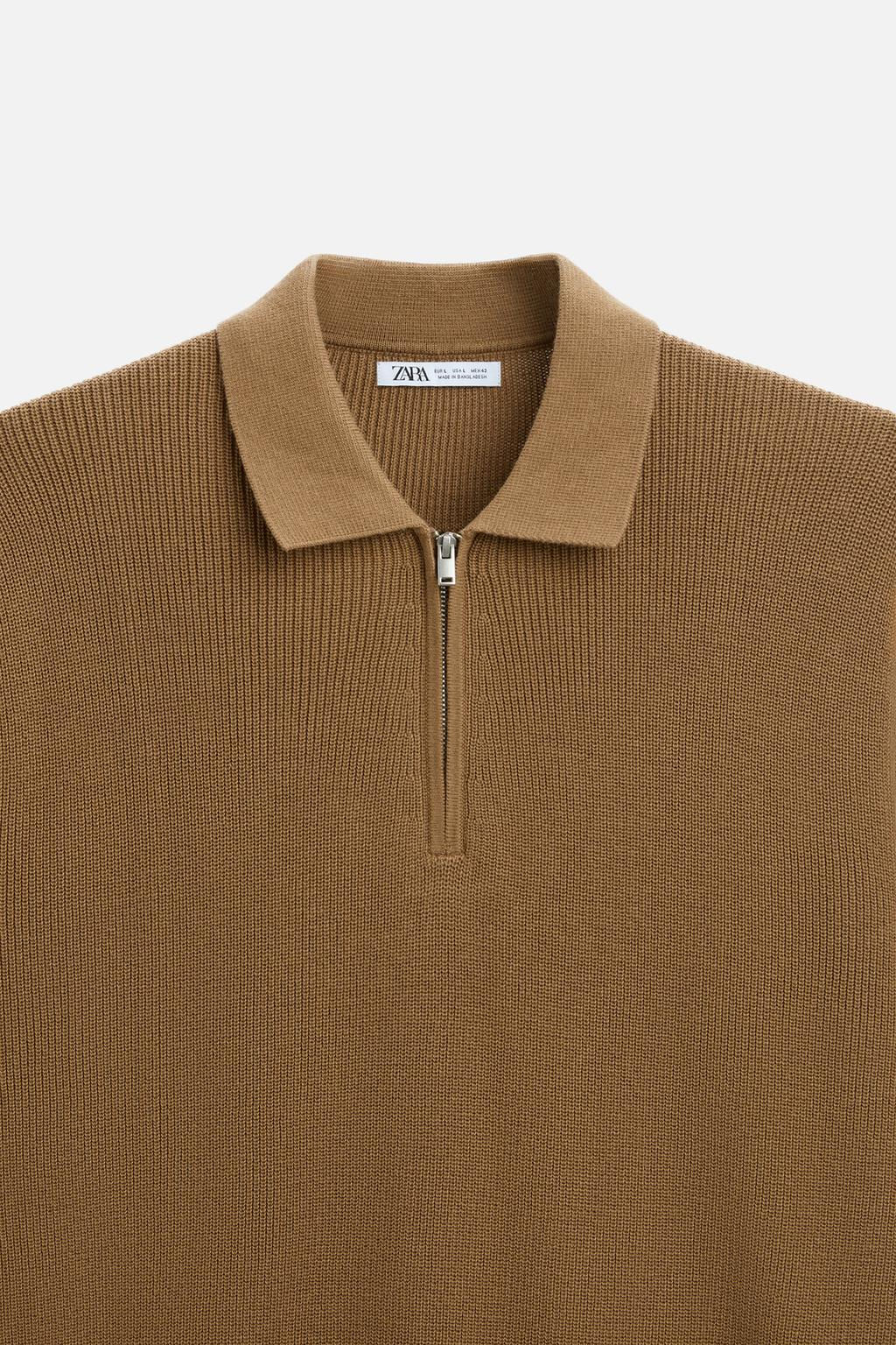 PURL KNIT POLO SHIRT - Zara фото 44
