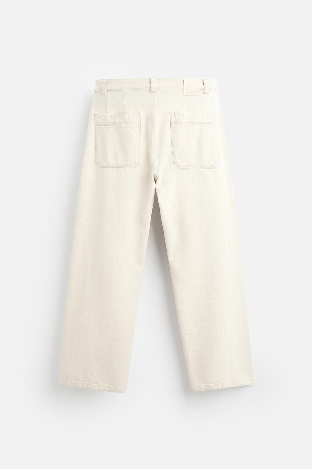 RELAXED FIT COTTON AND HEMP JEANS - Zara фото 7