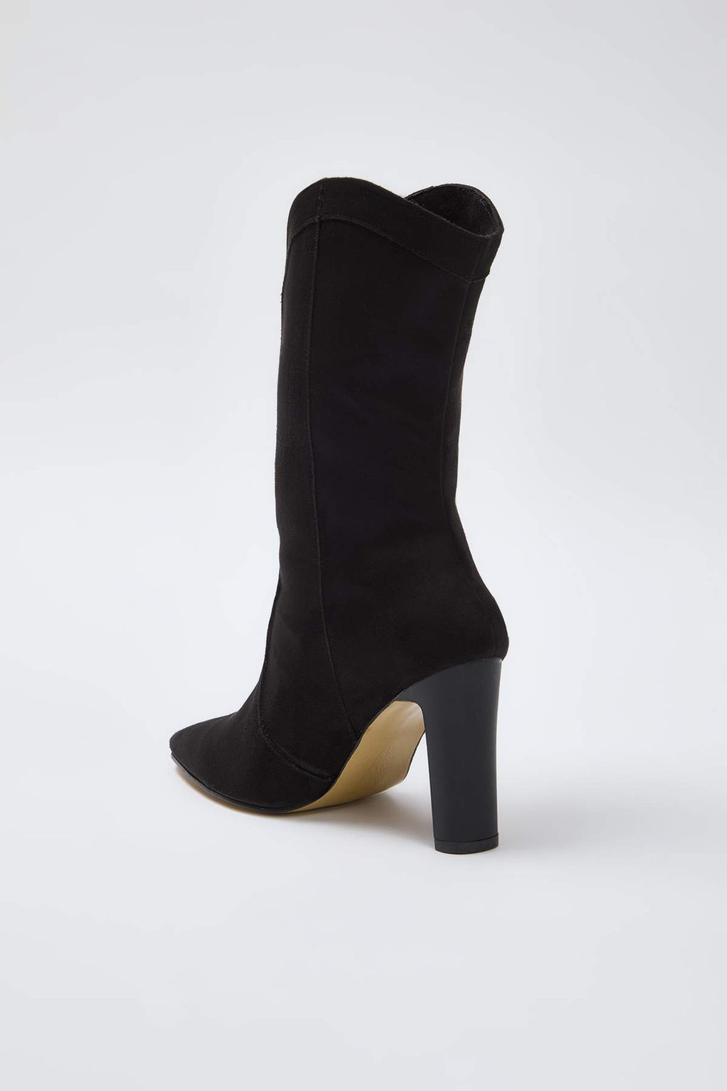 Siyah Suet Sivri Burun Blok Topuklu Kad?n Cizme TAKAW26CZ00016 - Trendyolmilla фото 4