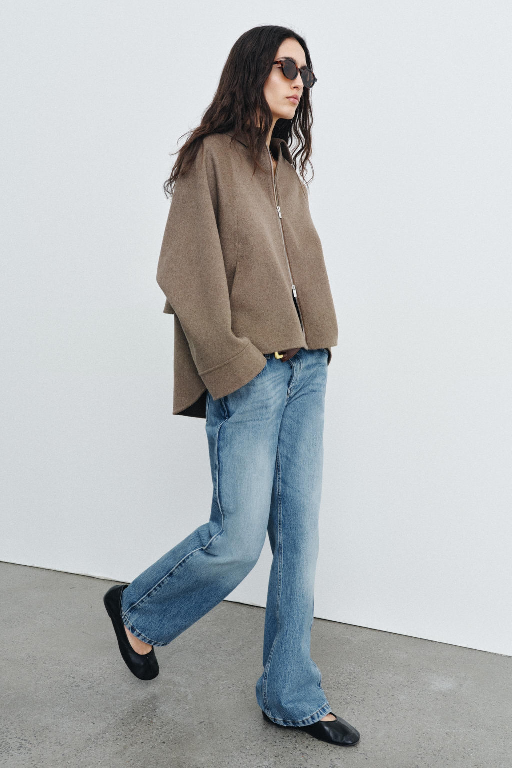 WOOL BLEND JACKET WITH ZIP ZW COLLECTION - Zara фото 9