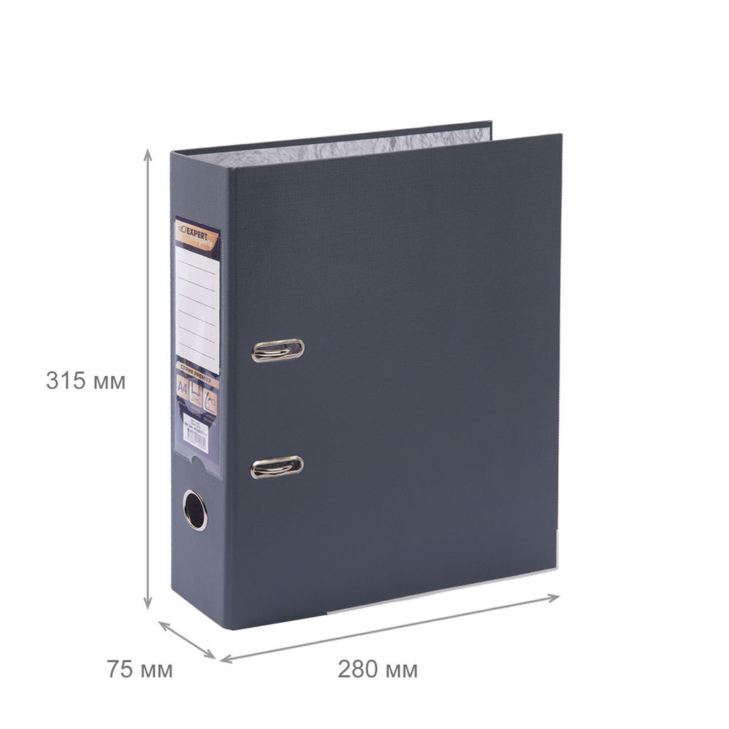 Expert Complete Регистратор PVC, мет.уг. 75 мм 50 шт. Premier A4 арочный механ. (разб.) лён серый EC10122155