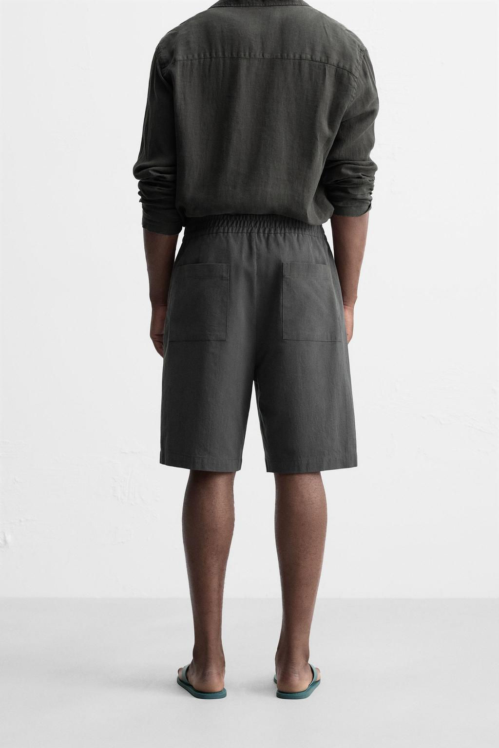 RELAXED FIT COTTON BERMUDA SHORTS - Zara фото 7