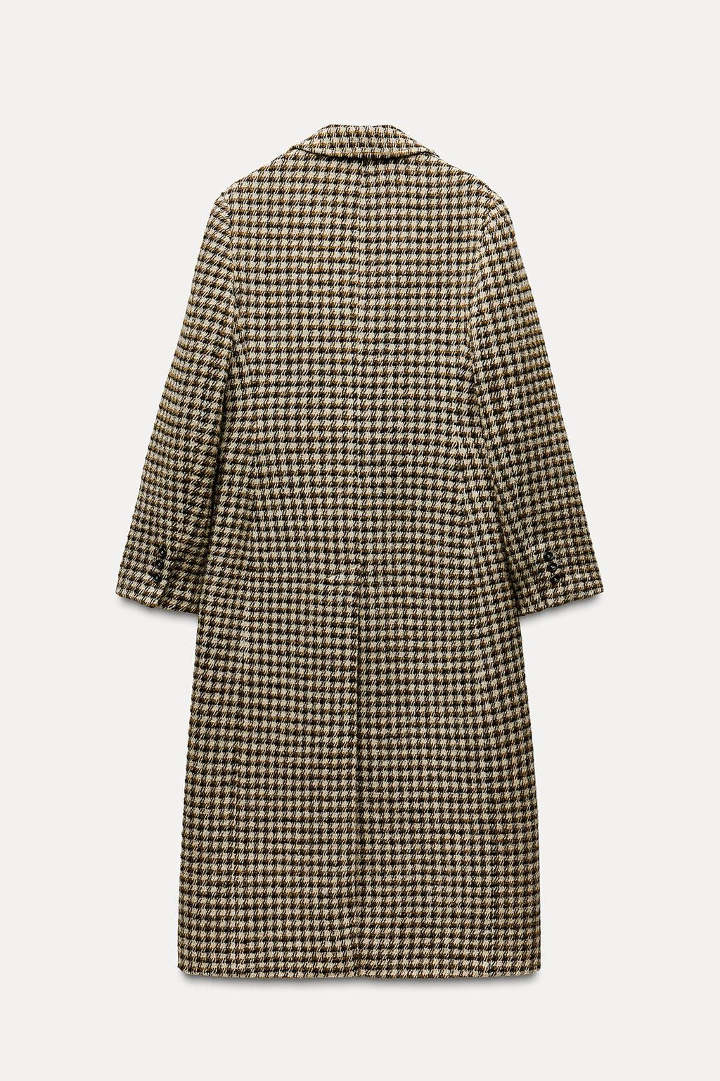 ZW COLLECTION LONG CHECK COAT - Zara фото 4