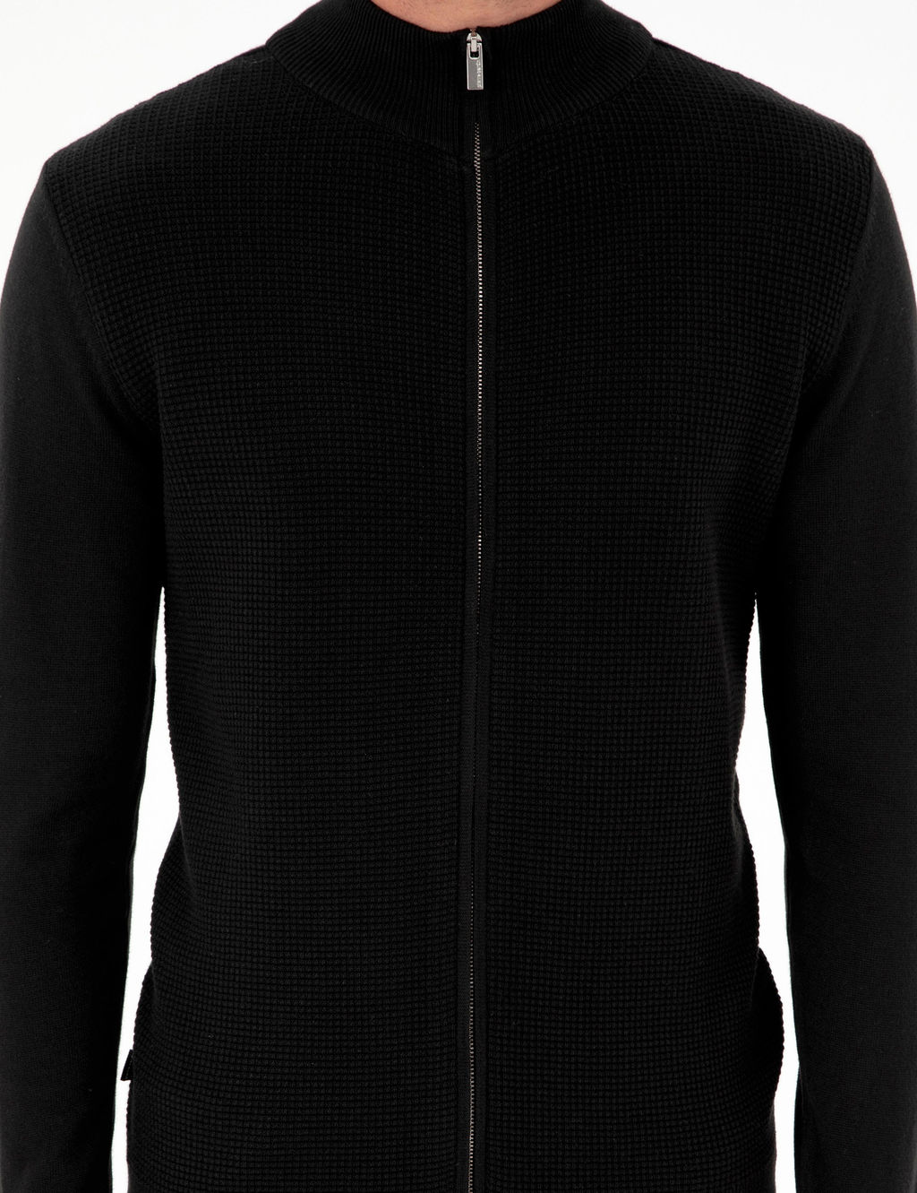 Siyah Slim Fit Fermuarl_ Triko H_rka - Pierre cardin фото 6