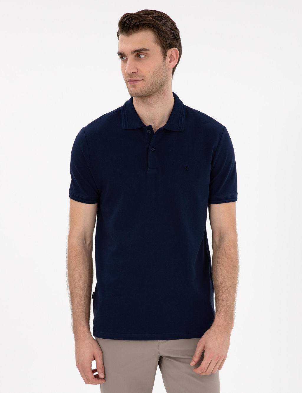 Lacivert Slim Fit Basic Ti__rt