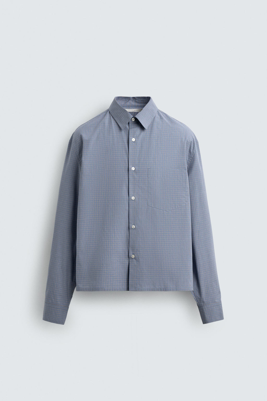 CAMISA BOXY FIT CUADROS / Azul lavado - Zara фото 6