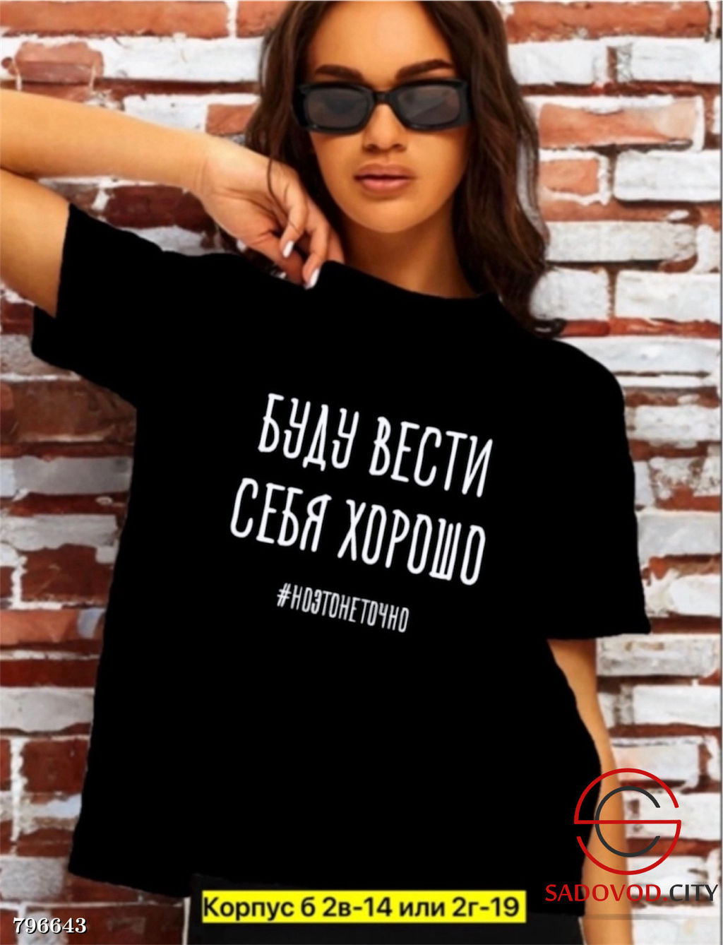 Футболка женская с надписью (буду вести себя хорошо)