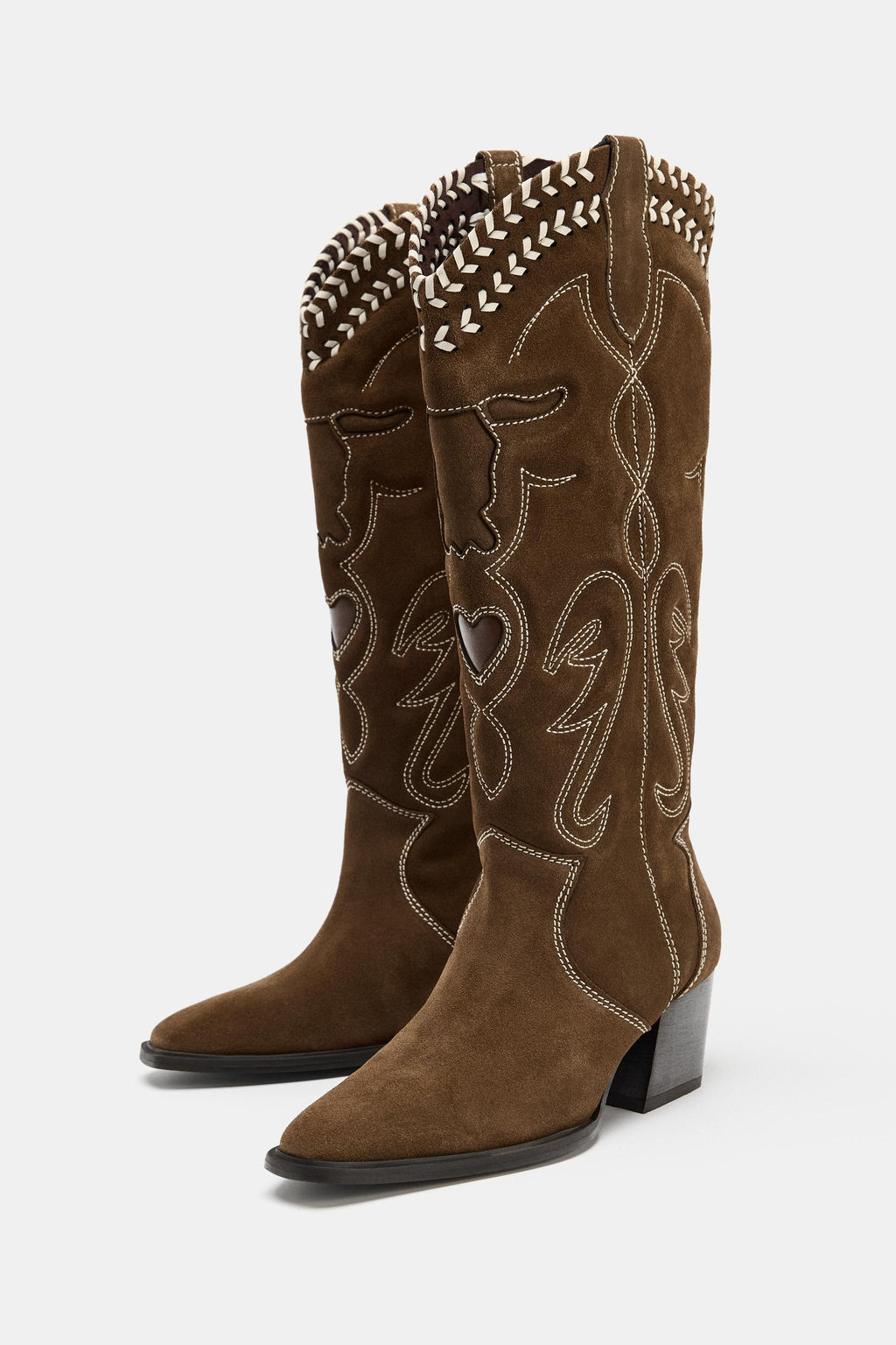 LEATHER EMBROIDERED BOOTS