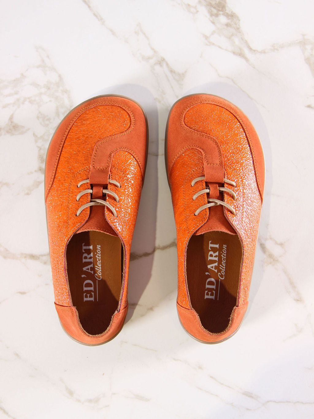 Босоногие туфли 188.natabr.Оранжевый наплак+оранжевая замша