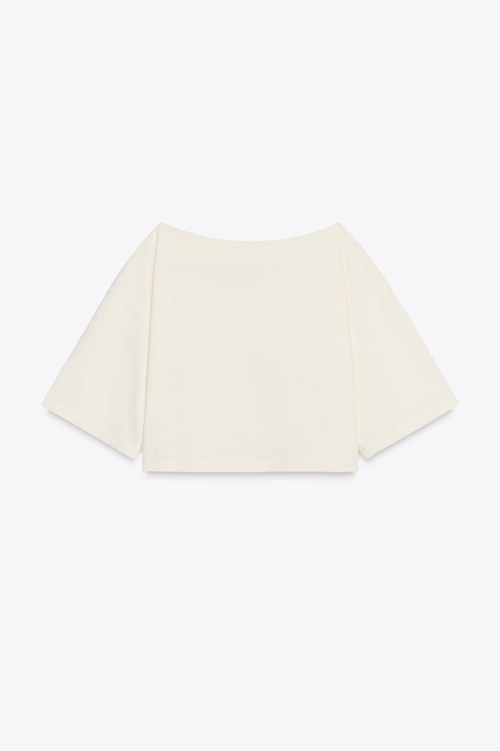 BOAT NECK COTTON T-SHIRT - Zara фото 5
