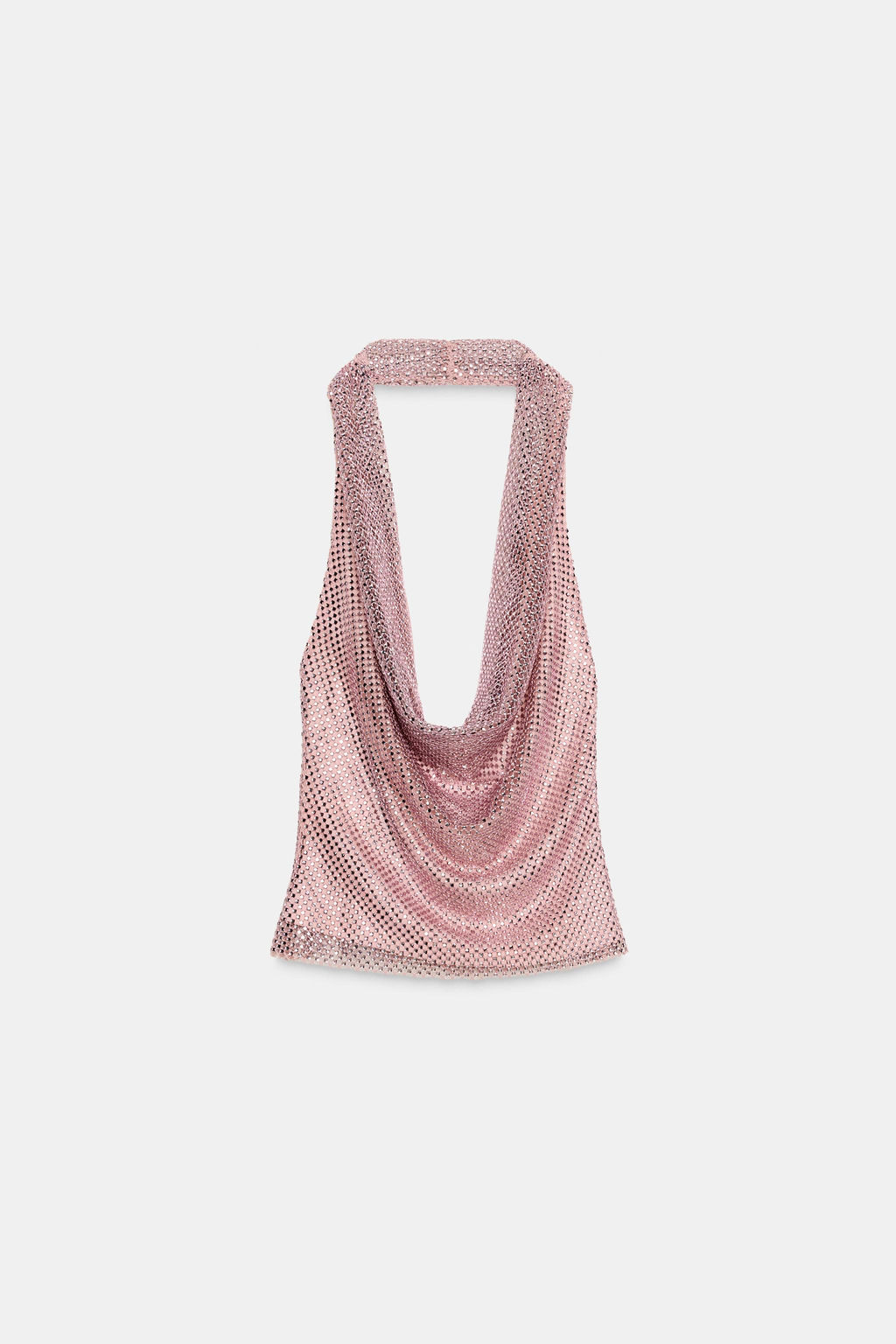 RED HALTER TOP WITH SHIMMER DETAIL - Zara фото 5