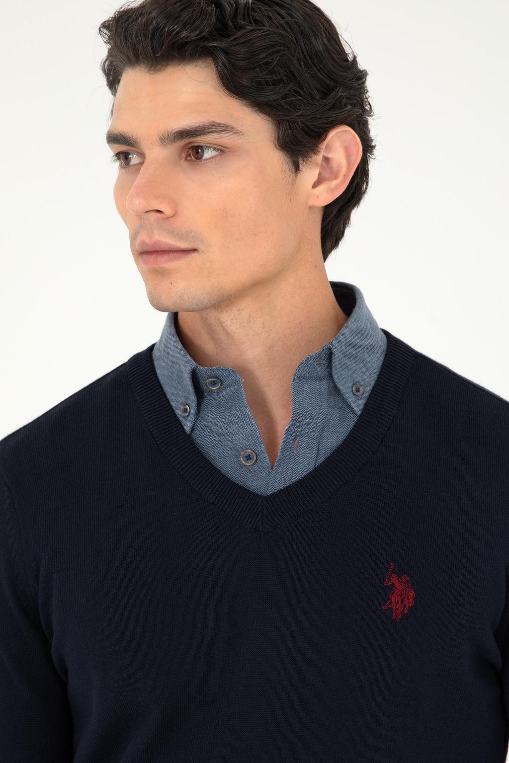 Свитер мужской U.S. Polo Assn темно-синий хлопок  фото 9