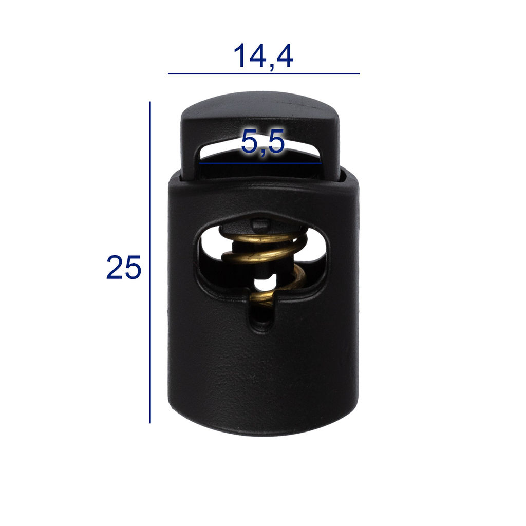 Зажим пластик Micron A 2297L d 5.5 мм в пакете 24 шт №01 черный