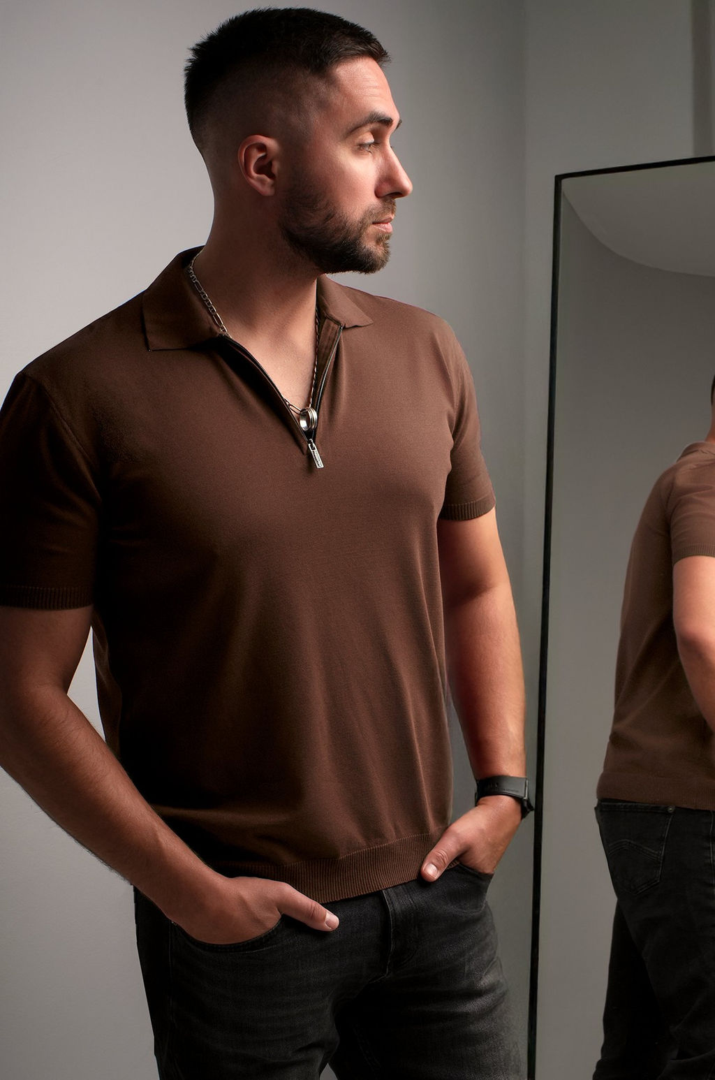 Мужская футболка-поло из вязаного трикотажа Happyfox - Happy fox фото 8