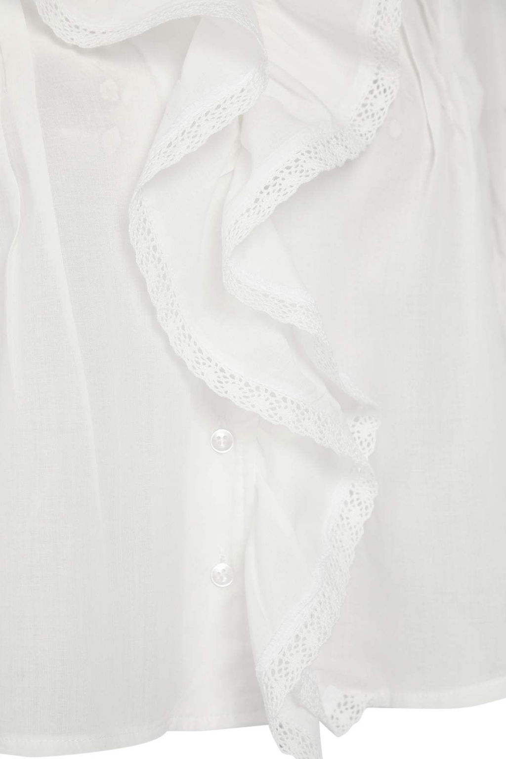 Trendyolmilla Beyaz F?rf?r Detayl? V Yaka Gomlek TWOSS25GO00164  фото 6