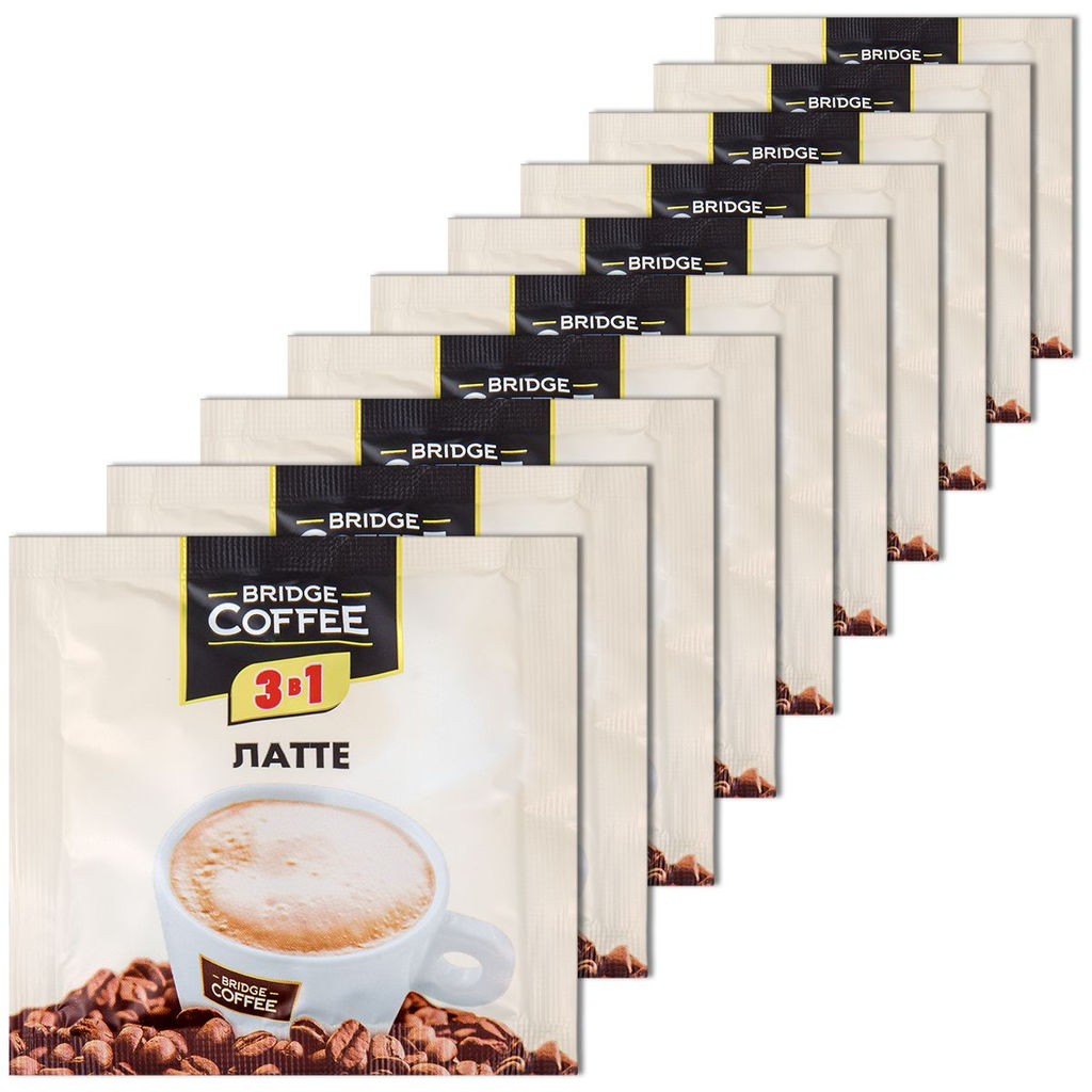 Bridge Coffee, напиток кофейный 3 в 1 Латте, 20 г (упаковка 16 шт)