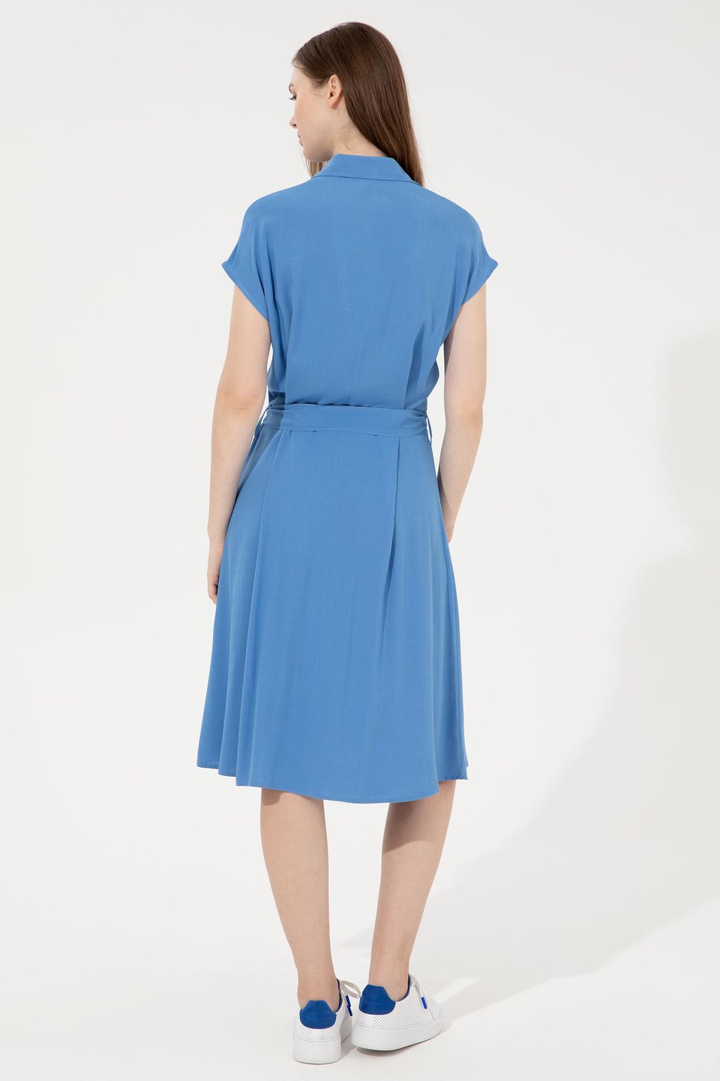 Женское синее тканое платье - U.s. polo assn фото 4