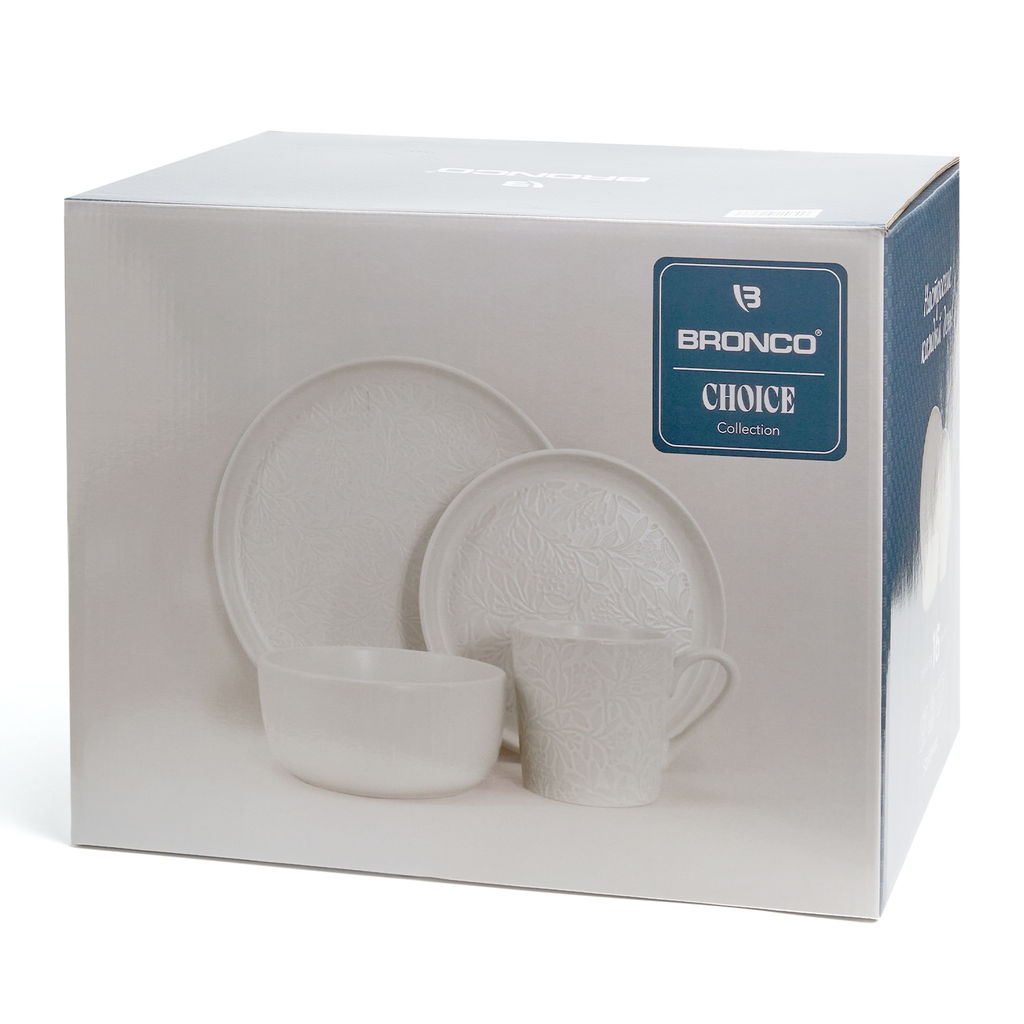 НАБОР ПОСУДЫ ОБЕДЕННЫЙ BRONCO CHOICE WHITE НА 4 ПЕР. 16 ПР.  фото 4