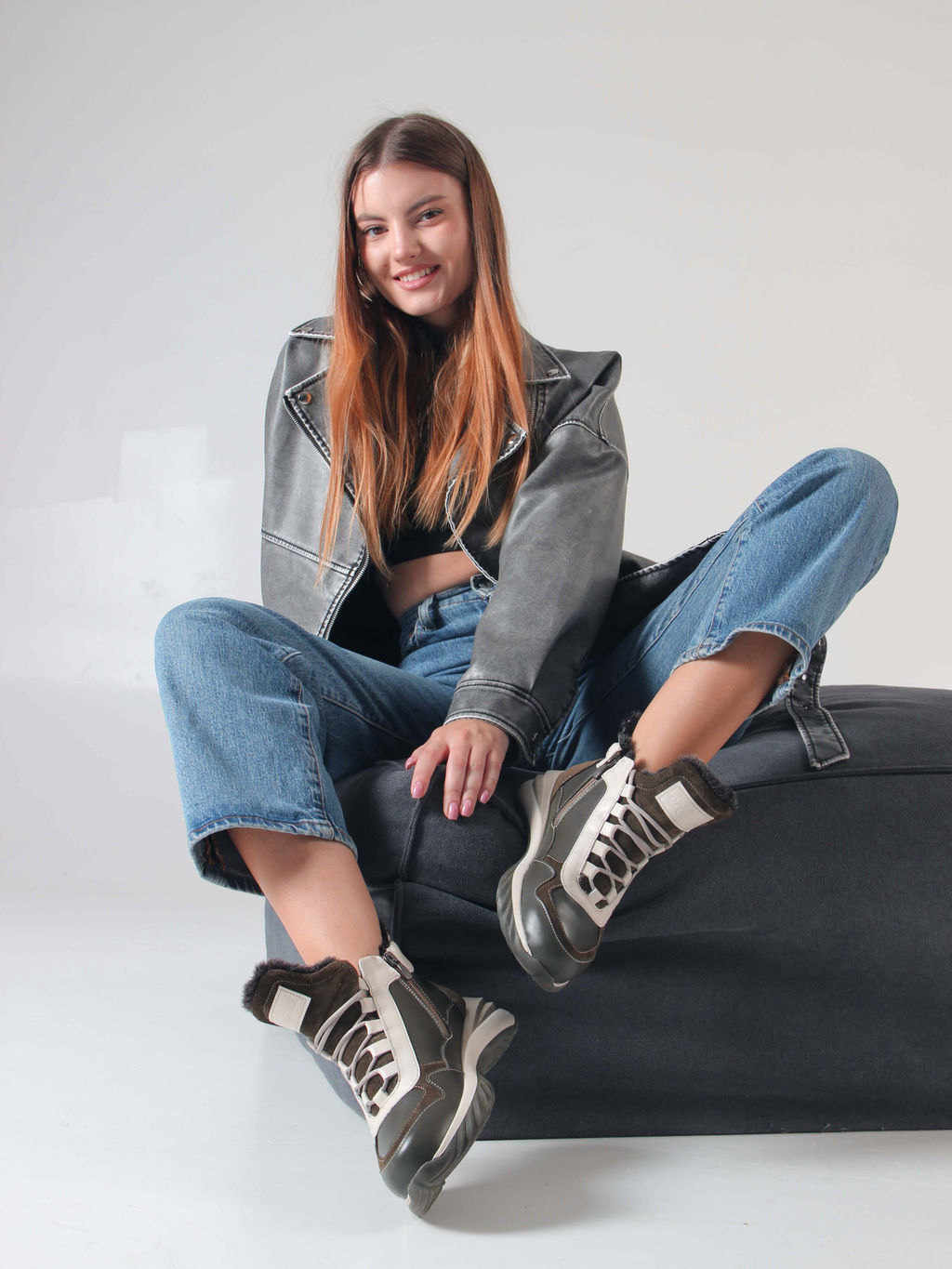 Ботинки 350.uno2gr. хаки бежевый/Байка