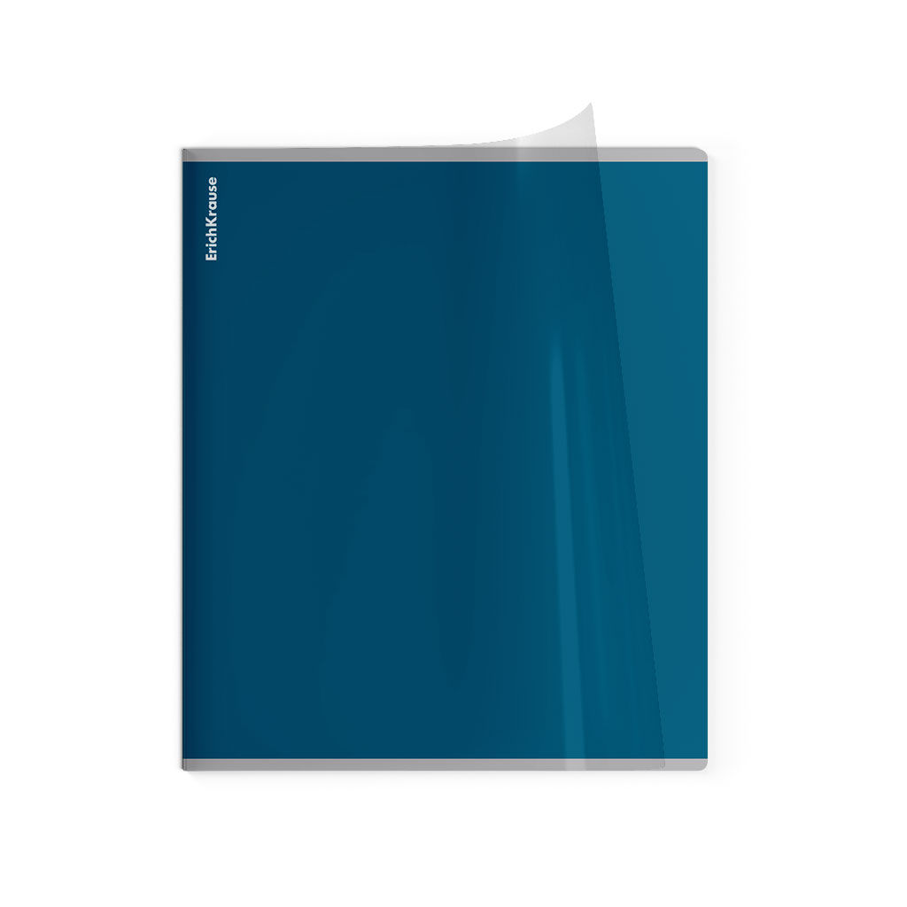 АКЦИЯ Цена за 5 шт. Тетрадь общая ученическая с пластиковой обложкой на скобе ErichKrause CoverPrо fizzy, Stormy, бирюзовый, А5+, 48 листов, клетка