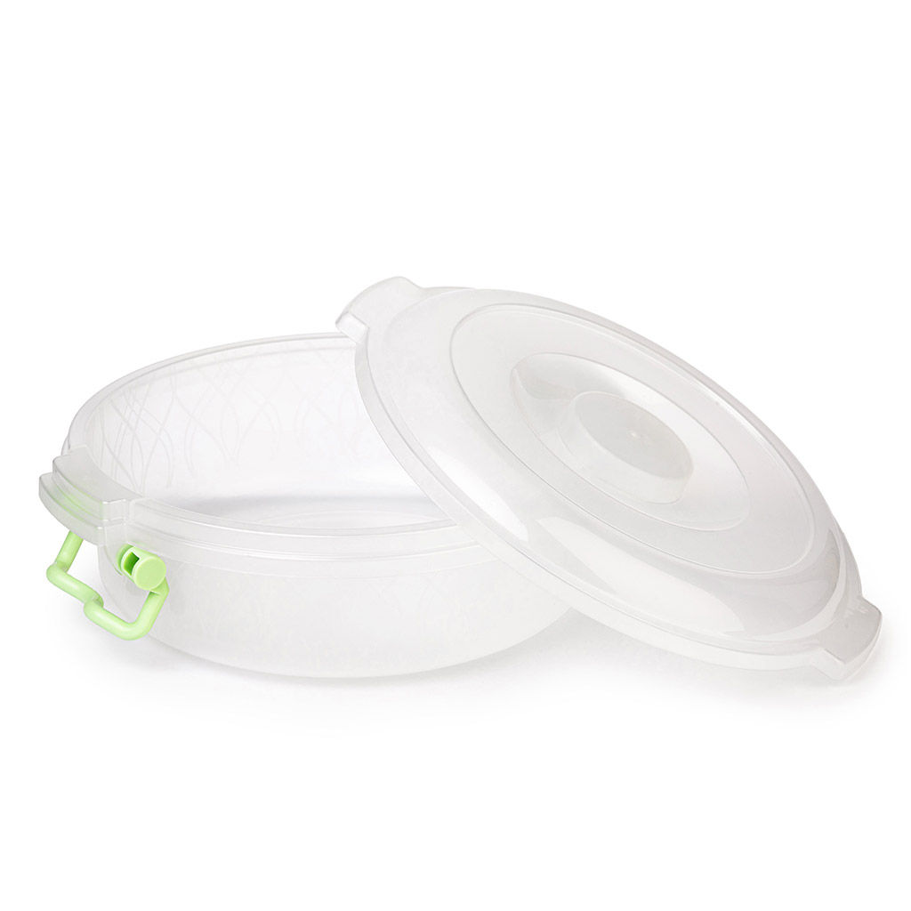 Контейнер для продуктов пластмассовый 3л, д28см, h11см, ручки-клипса (Россия) - Домашняя мода фото 2