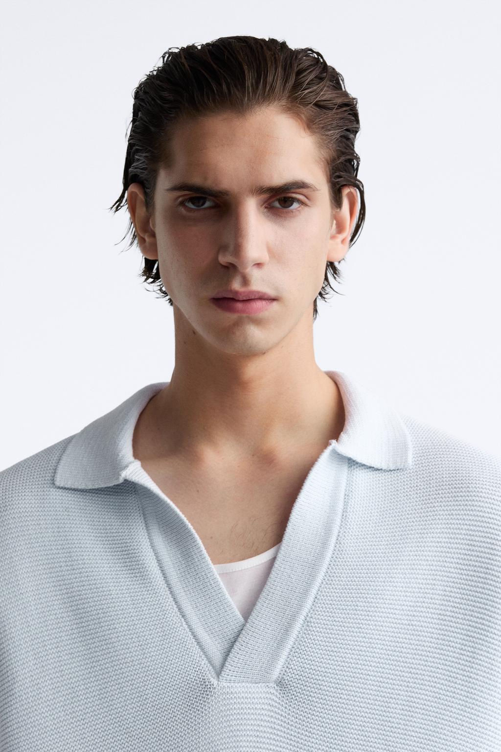 TEXTURED KNIT POLO SHIRT - Zara фото 5