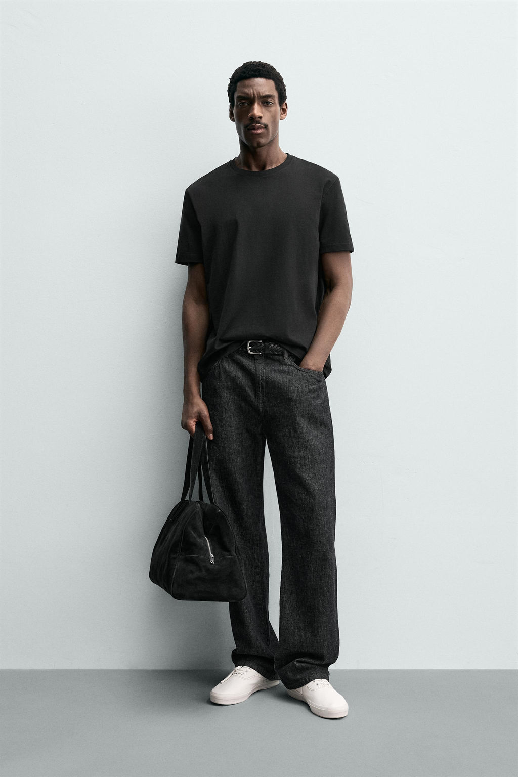 PACK 3 CAMISETA MEDIUM WEIGHT B?SICA / Negro - Zara фото 4