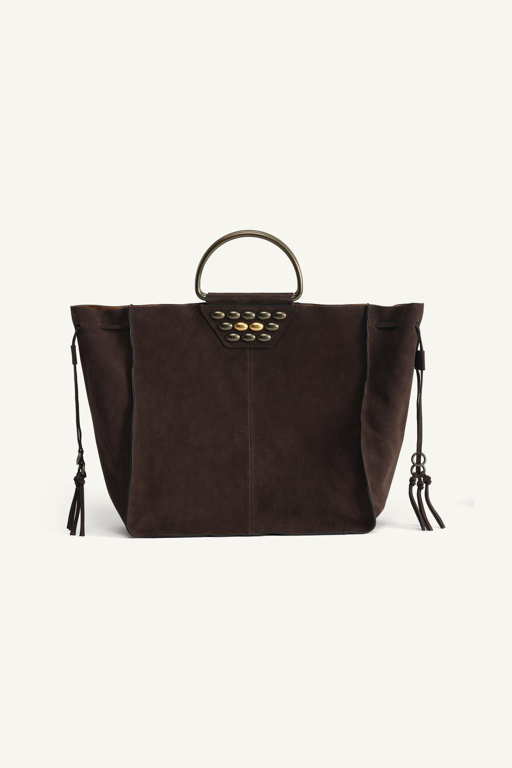 LIMITED EDITION SPLIT SUEDE STUDDED CITY BAG - Zara фото 5