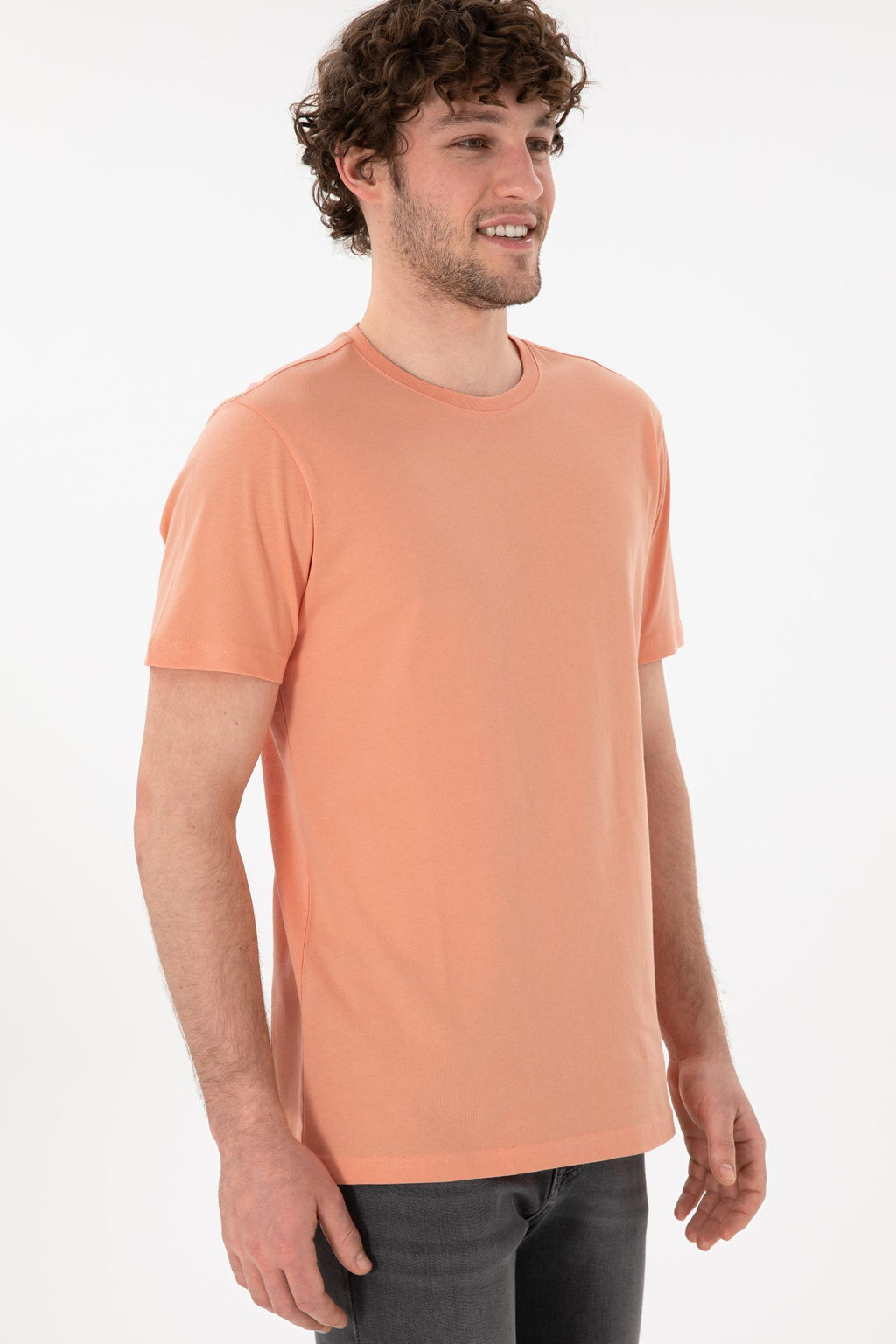 Erkek Regular Fit Bisiklet Yaka Somon Basic Ti__rt Sepette S_rpriz _ndirim - U.s. polo assn фото 4