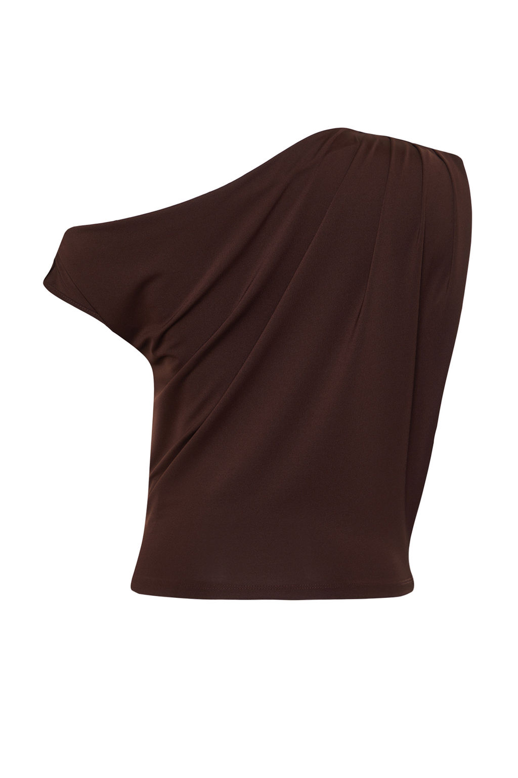 Kahverengi Regular/Normal Kal?p Asimetrik Yaka S?f?r Kol C?tc?tl? Esnek Orme Bluz TWOSS24BZ00396