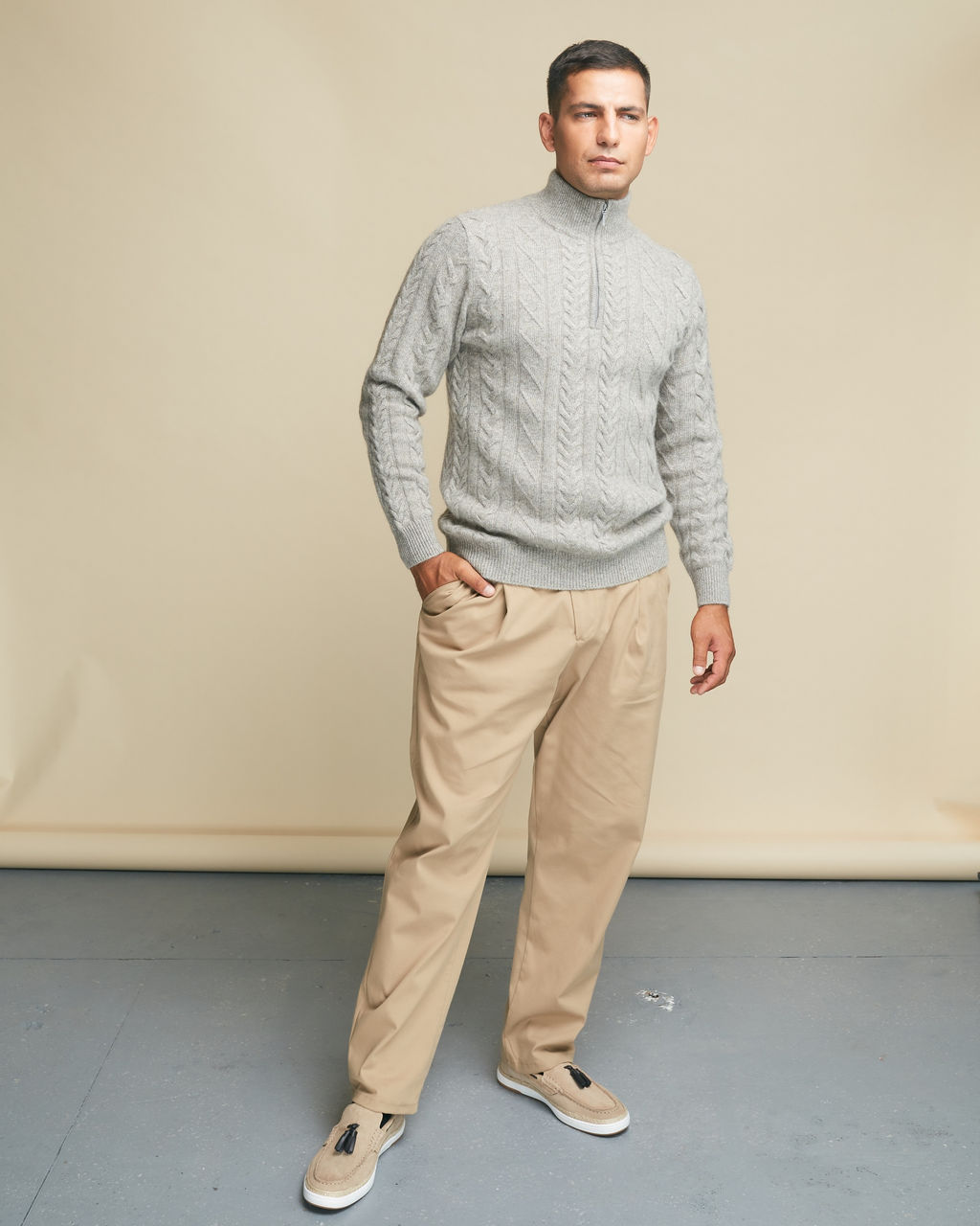 Джемпер мужской из пуха яка 2006 серый