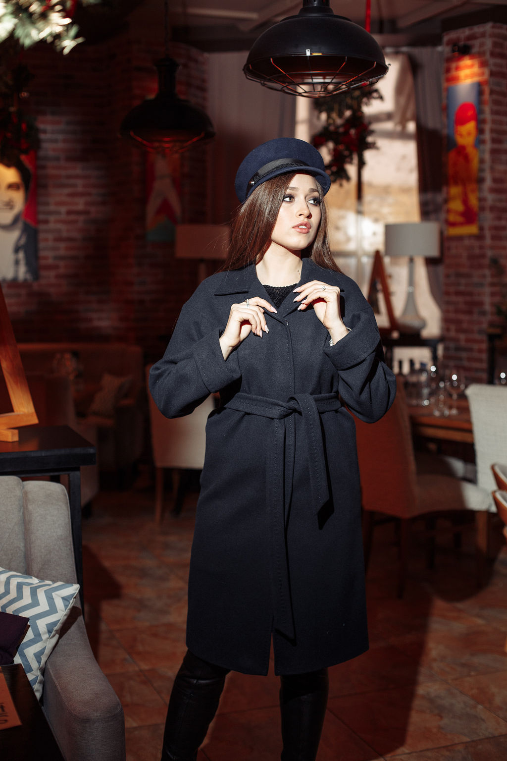 Пальто 18570 (т.синий)