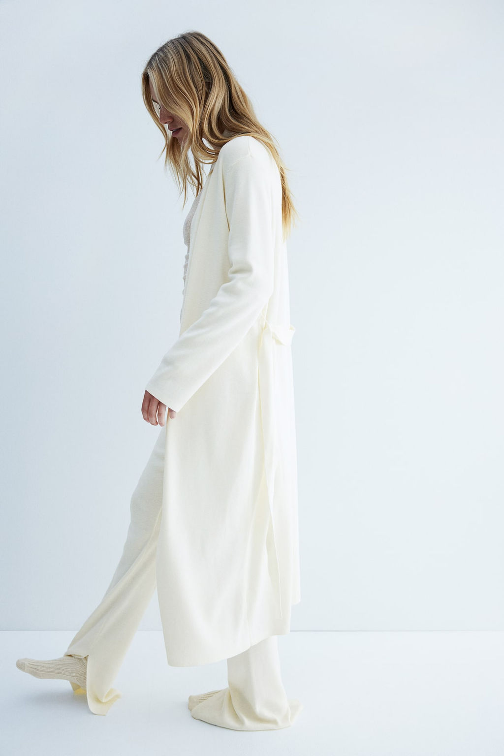 Cardigan largo con cinturon de anudar - H&m фото 5