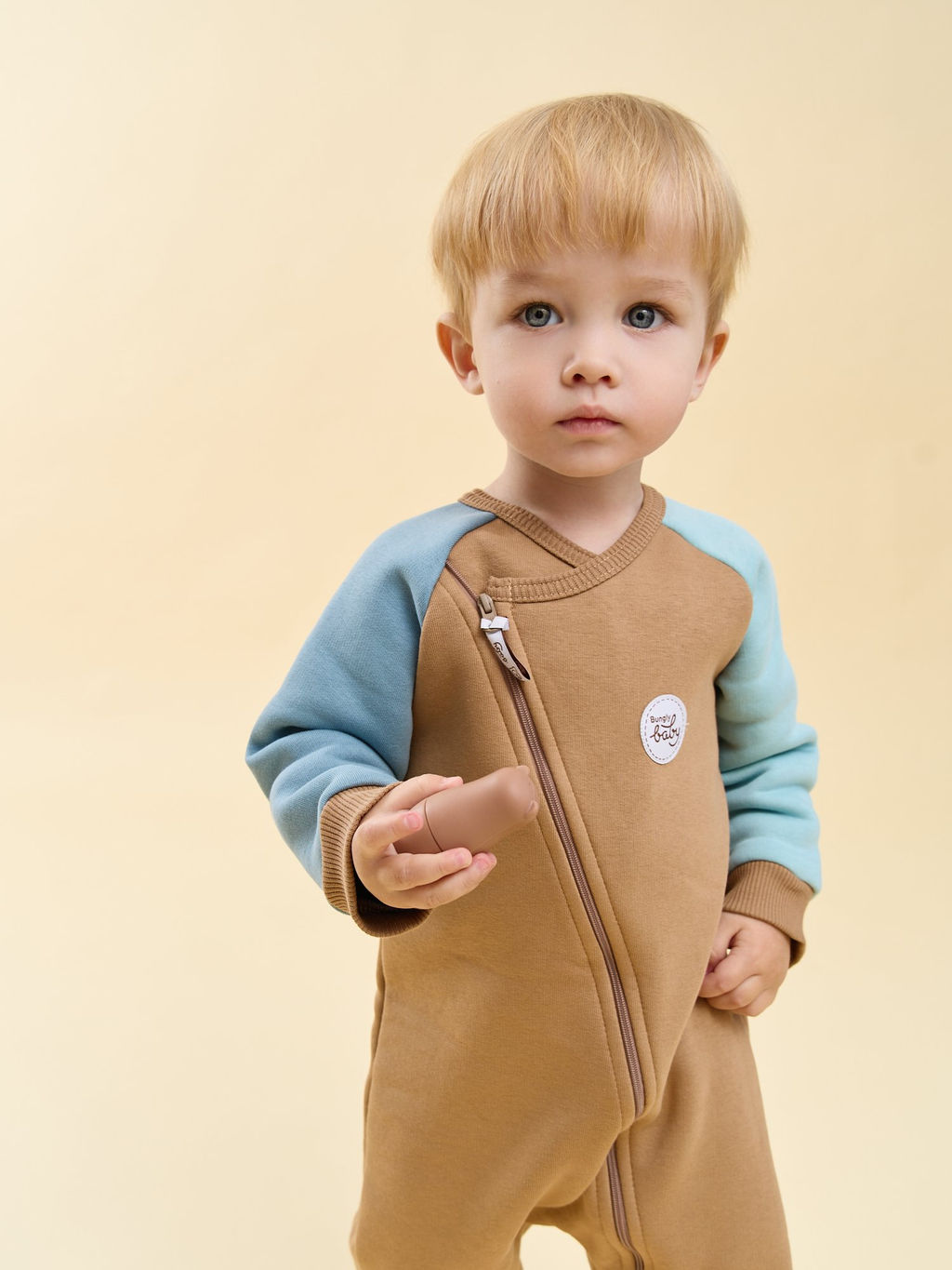 Комбинезон-косуха Колор блок Песок утепленный 0+ - Bungly фото 3