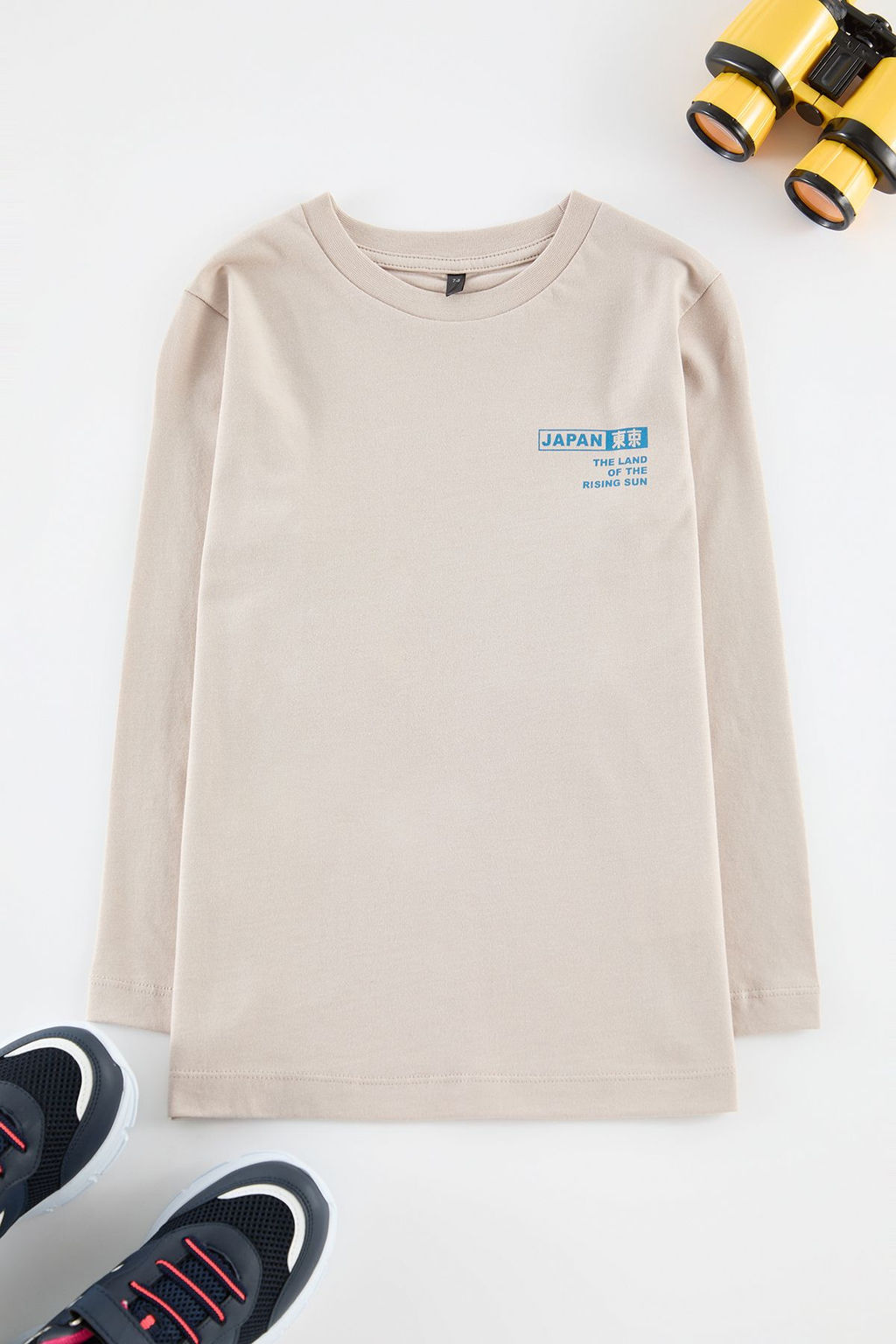 Bej S?rt Bask?l? Erkek Cocuk Orme T-Shirt TKDAW25TS00034 - Trendyolmilla фото 3